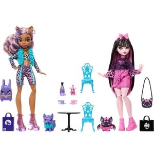 🙍🏼‍♂️⛲️Monster High Faboolous Pets Draculaura & Clawdeen Wolf Doll 2-Pa